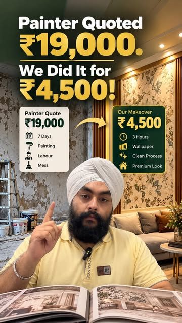Wall Co. reel cover: painter quoted ₹19,000, we did it for ₹4,500